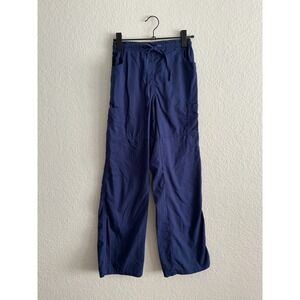 Reina Scrub Pants XS Excellent Navy Blue Drawstring Cargo Pocket Microfiber